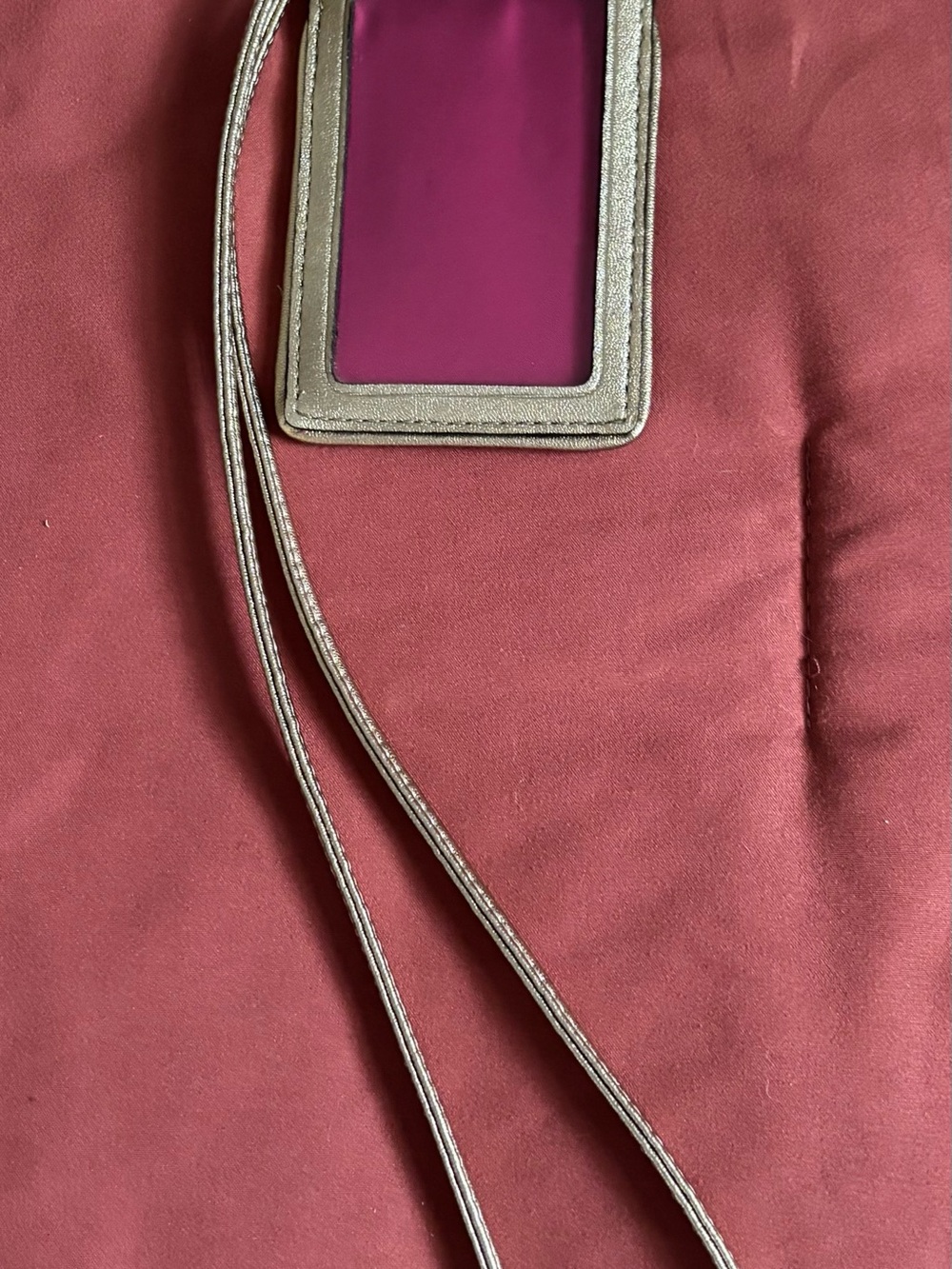 Coach Metallic Gold Trim ID Window with Magenta Insert - Picture 7 of 8